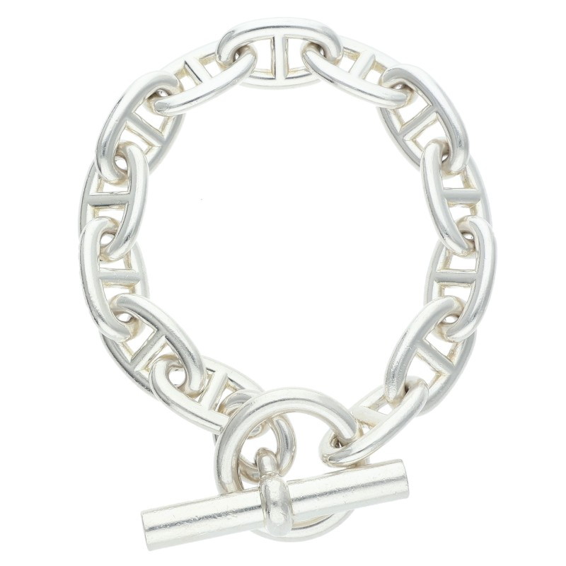 エルメス HERMES 大きさ:13LINK  Chaine d\u0027Ancre TGM シェーヌダンクルTGMしろがね色腕輪(しろがね色 114.8g)【206062】【HJ12】【小物】【中古】bb409#rinkan*B