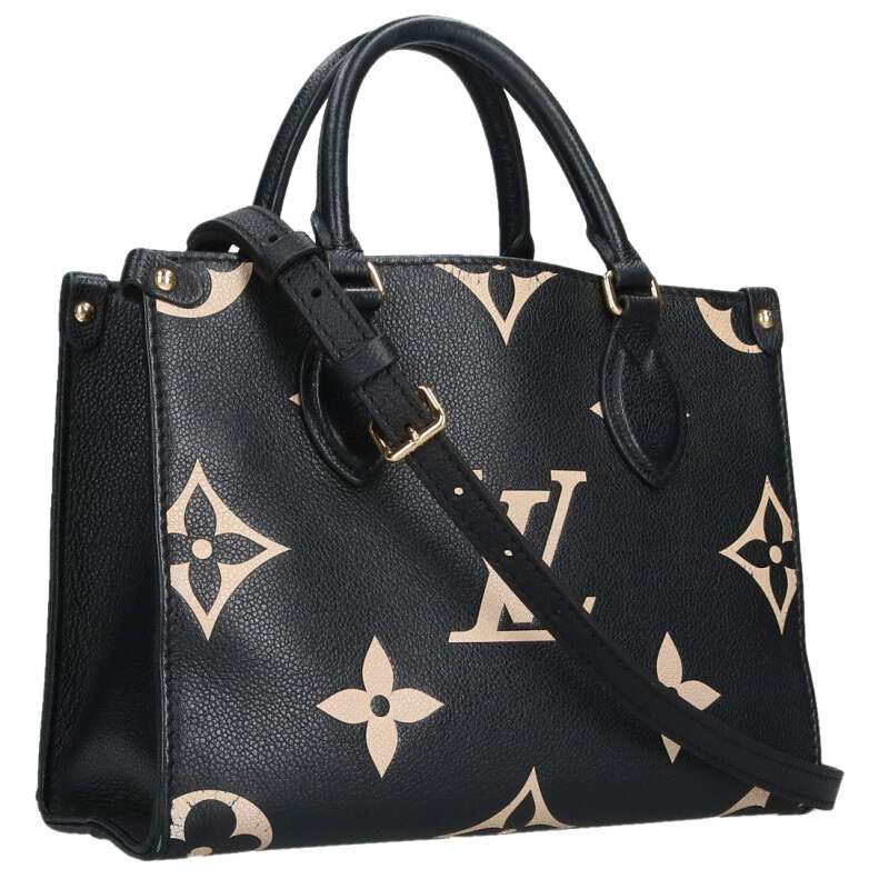 ルイヴィトン LOUISVUITTON   M45659 オンザゴーPM モノグラムなめし革2WAYショルダーバッグショルダーバッグ(黒いこと×ベージュ)【106062】【SB01】【小物】【中古】bb471#rinkan*B