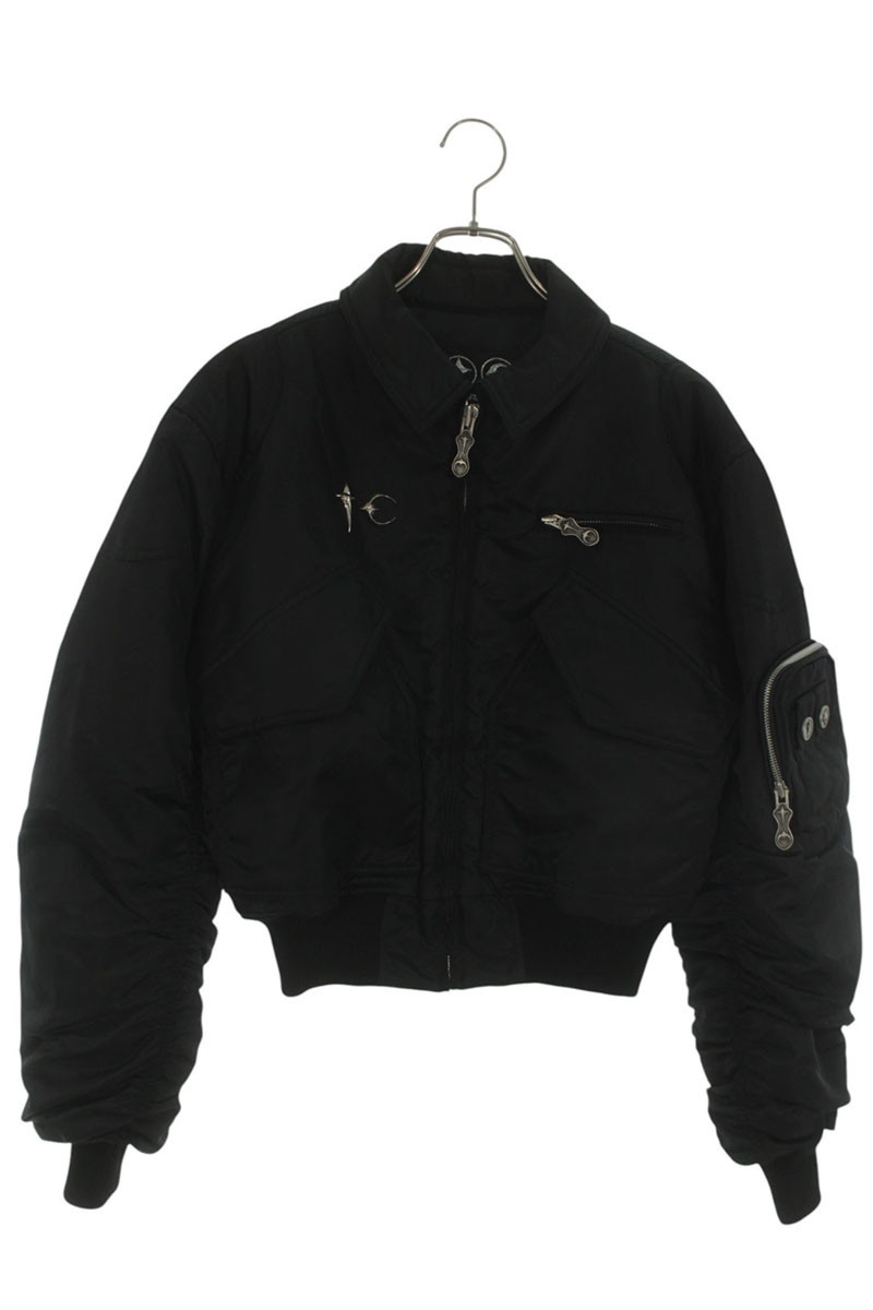 サグクラブ THUG CLUB 大いさ:1  TC24JP1301 NYLON STUDDED BOMBER ナイロンボンバージャケットブルゾン(黒いこと)【306062】【BS99】【メンズ】【中古】bb344#rinkan*B