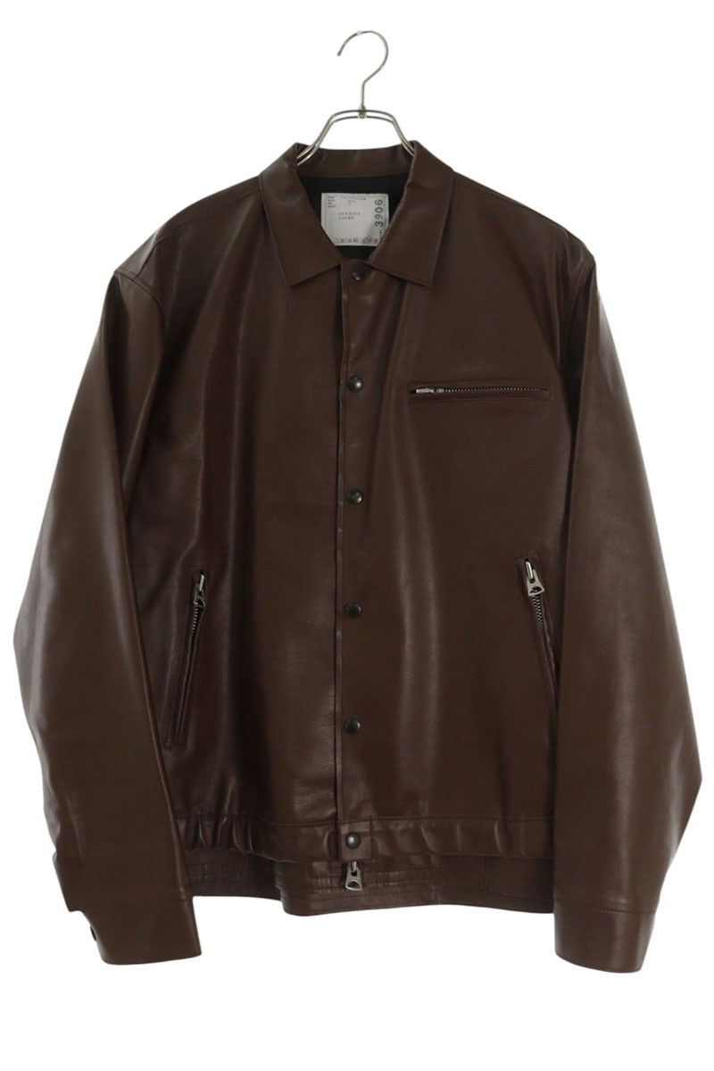 サカイ Sacai 大いさ:3  26SS  Leather Blouson 26-03906M レイヤードコーチレザージャケット(赤銅色)【206062】【SB01】【メンズ】【中古】bb411#rinkan*S