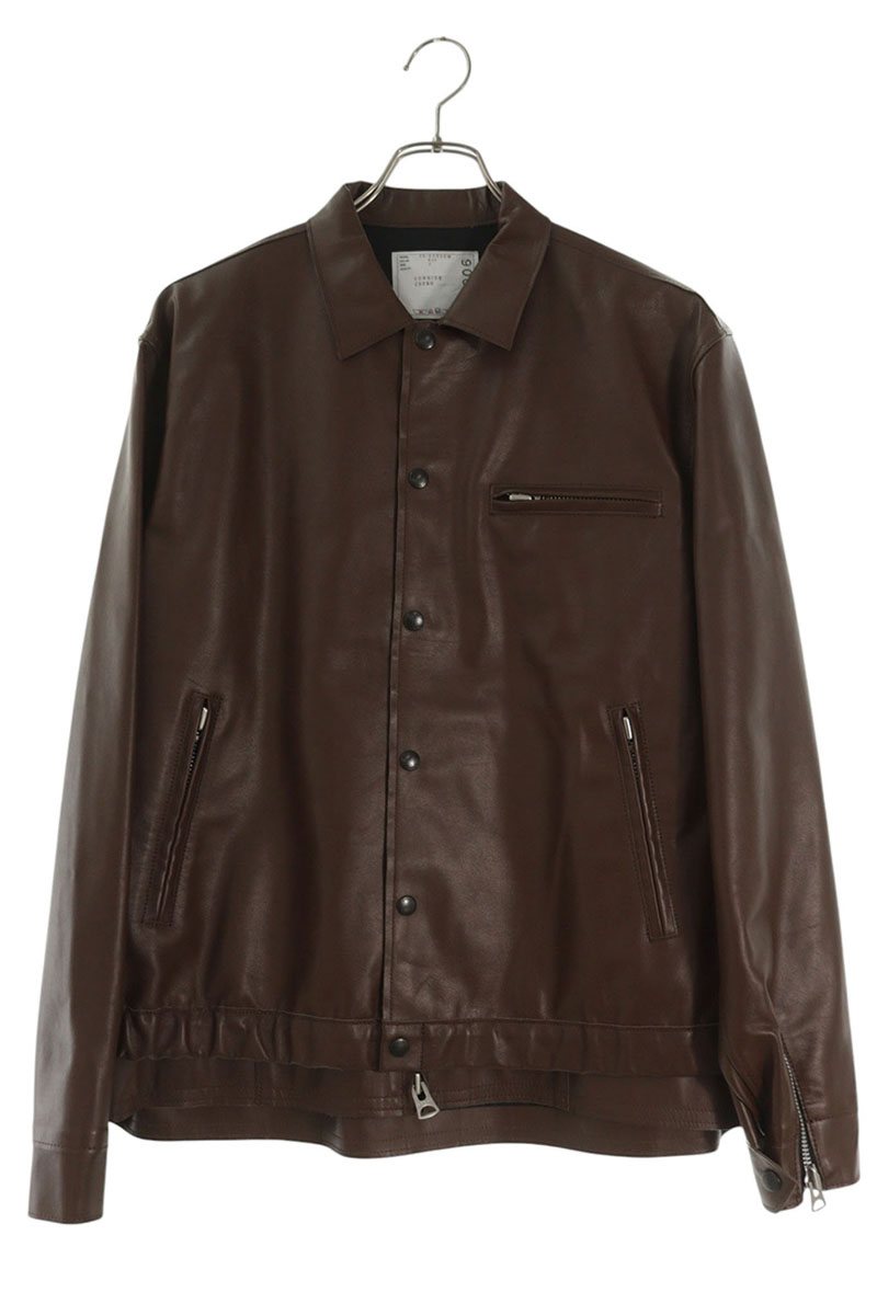 サカイ Sacai 大いさ:2  26SS  Leather Blouson 26-03906M レイヤードコーチレザージャケット(赤銅色)【206062】【SB01】【メンズ】【中古】bb411#rinkan*S