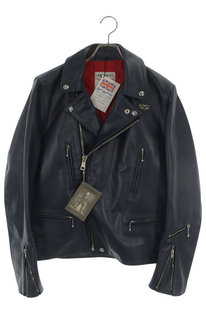 ルイスレザーズ Lewis Leathers 大きさ:42  402T TIGHT FIT LIGHTNING タイトフィット 稲妻 ホースハイドライダースレザージャケット(米国海軍×赤いこと)【306062】【BS99】【メンズ】【中古】bb30#rinkan*A