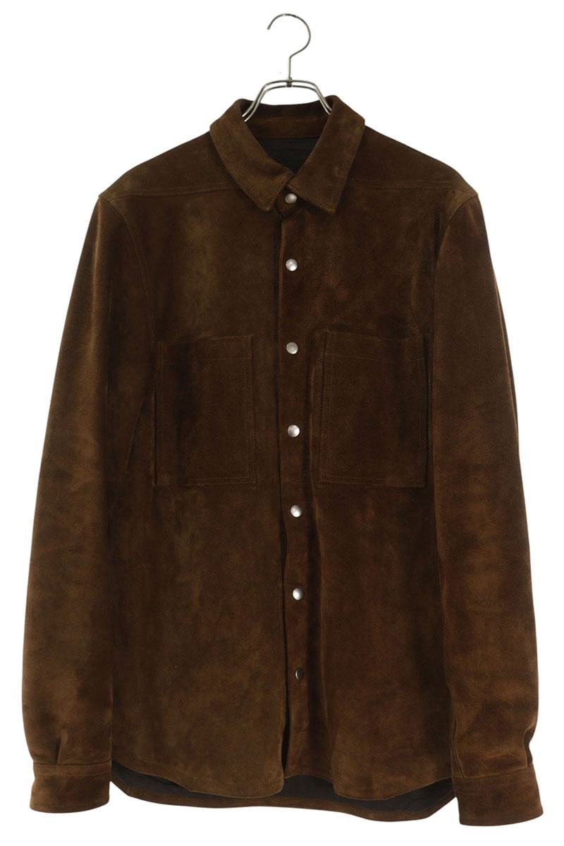 リックオウエンス Rick Owens 大きさ:46  RU02E1744-LCS スウェードレザーアウター長袖プルオーバー(赤銅色)【206062】【SS13】【メンズ】【中古】bb315#rinkan*A