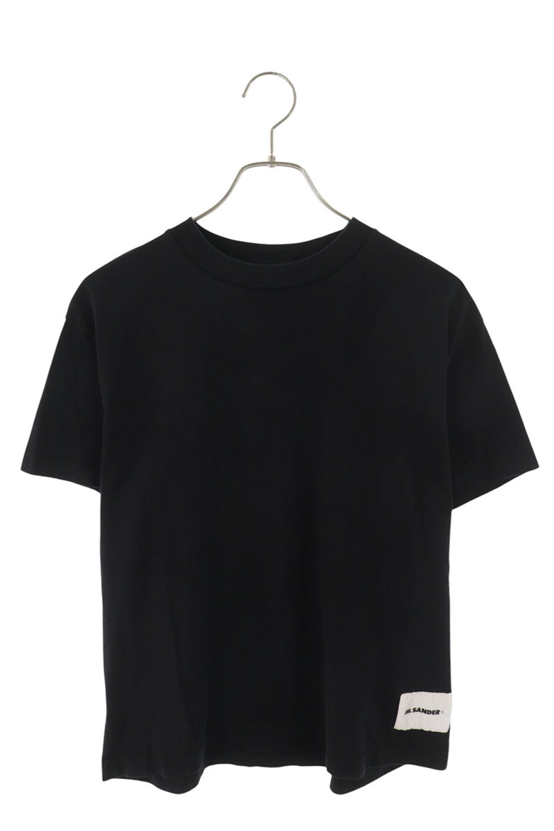 ジルサンダープラス JILSANDER+ 大きさ:L  J40GC0001 ロゴパッチプレーンティーシャツ(黒いこと)【306062】【BS99】【メンズ】【中古】bb187#rinkan*B