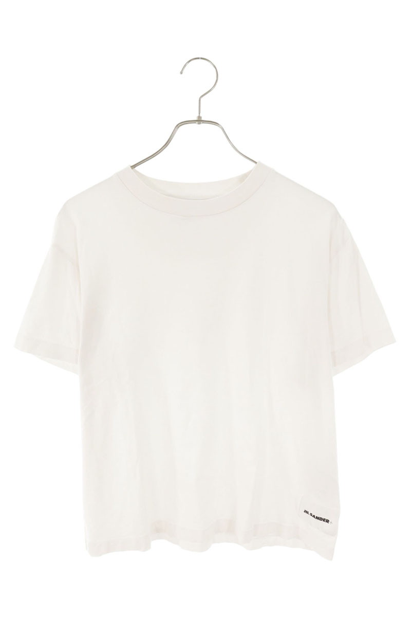 ジルサンダープラス JILSANDER+ 大きさ:L  J40GC0001 ロゴパッチプレーンティーシャツ(白いこと)【306062】【BS99】【メンズ】【中古】bb187#rinkan*B