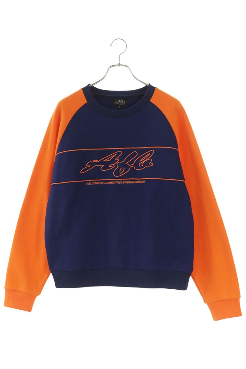 エーエフビー AFB サイズ:M ロゴ刺繍バイカラースウェット(ネイビー×オレンジ)【406062】【BS99】【メンズ】【中古】bb78#rinkan*B|RINKAN