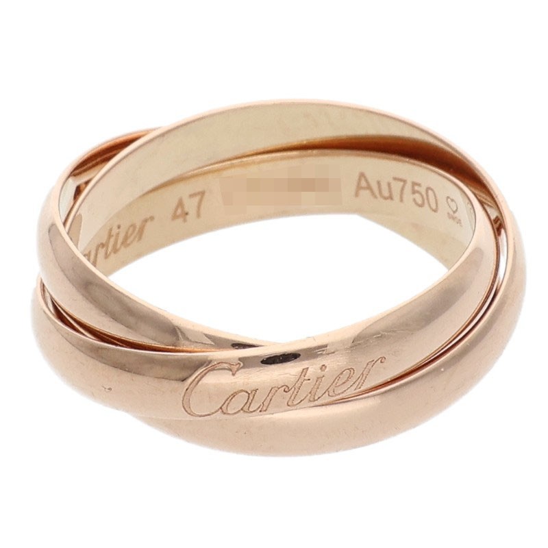 カルティエ Cartier 大きさ:47/7.5号  トリニティ K18PG 3連輪っか(さくら色ゴールド 3.88g)【206062】【SB01】【小物】【中古】bb411#rinkan*B