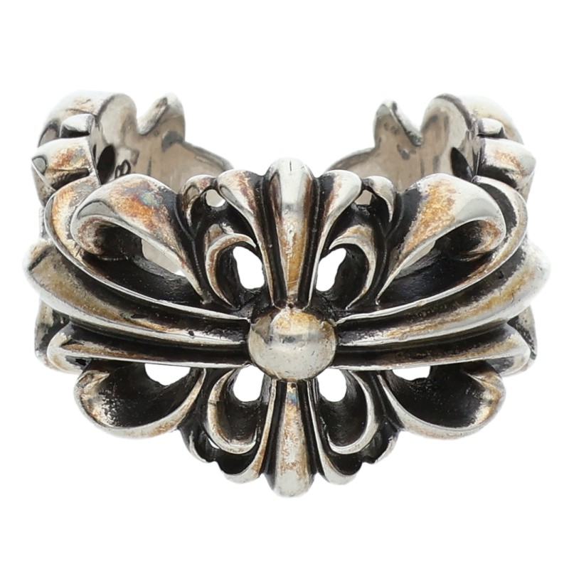 クロムハーツ Chrome Hearts　サイズ:23号 DBL FLRL CRS ダブルフローラルクロス シルバーリング(シルバー 20.75g)【106062】【SJ02】【小物】【中古】bb396#rinkan*S｜RINKAN