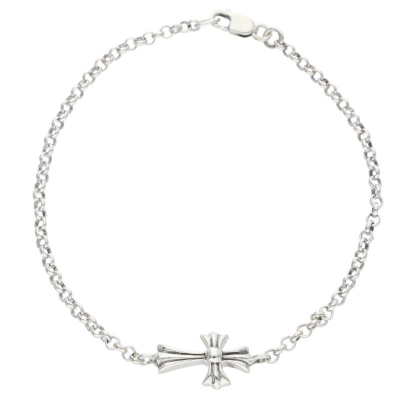 クロムハーツ Chrome Hearts   CHN BBY FAT ベイビーファットチェーン しろがね色腕輪(しろがね色 2.85g)【406062】【SJ02】【小物】【中古】bb415#rinkan*B