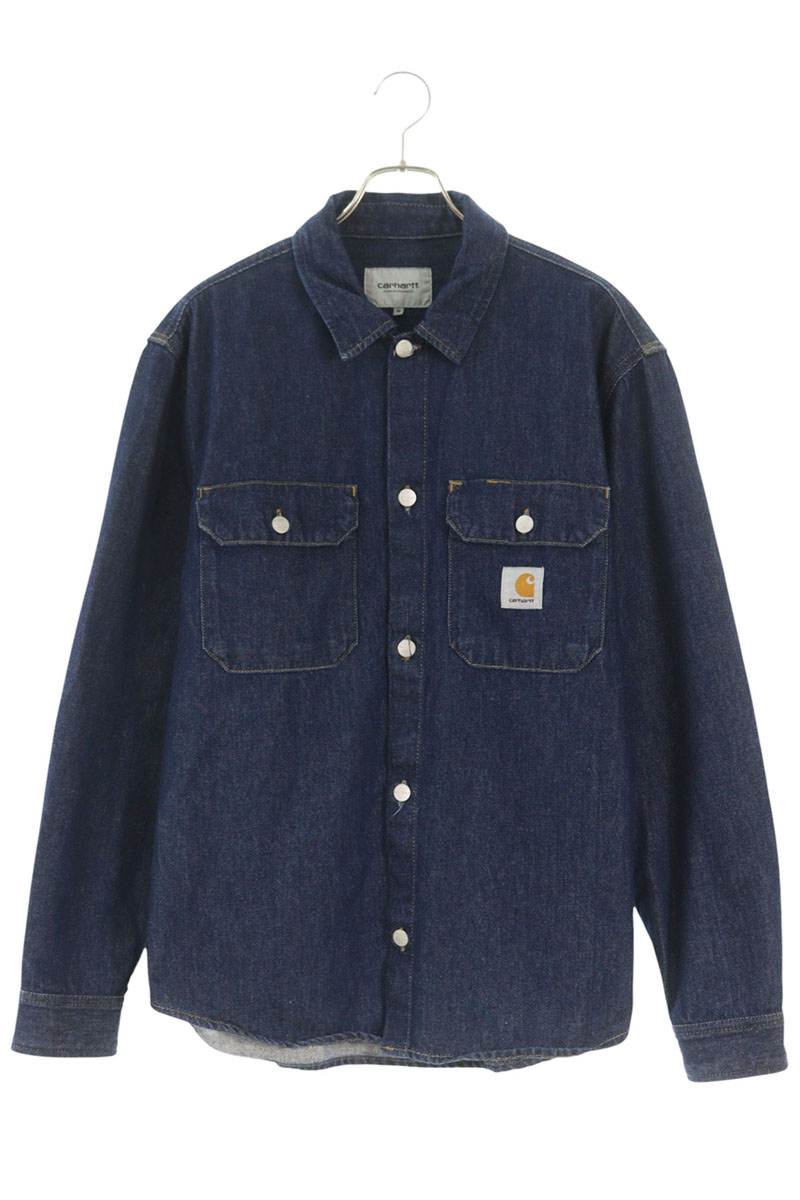 鉄道車両ハート型 Carhartt 大きさ:M  WIP HARVEYSHIRT JAC シャツデニムジャケット(インディゴ)【606062】【BS99】【メンズ】【中古】bb223#rinkan*B