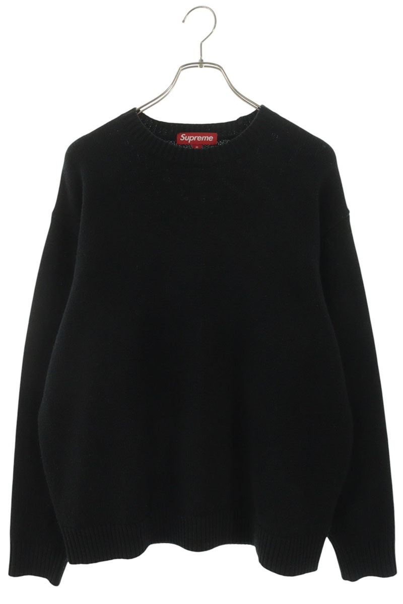 シュプリーム SUPREME 大きさ:M  Angora Script Sweater バックロゴウールニット(黒いこと)【506062】【BS99】【メンズ】【中古】bb452#rinkan*B