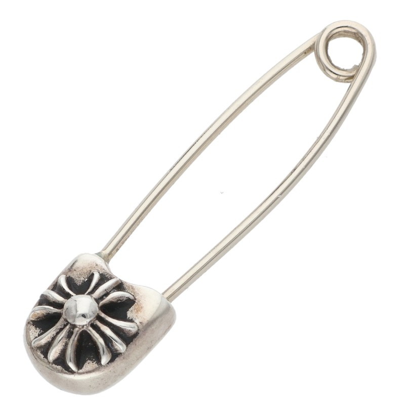 クロムハーツ Chrome Hearts   SAFETY PIN SM スモールセーフティピン しろがね色首飾りいの一番(しろがね色 2.21g)【606062】【GZ11】【小物】【中古】bb389#rinkan*S