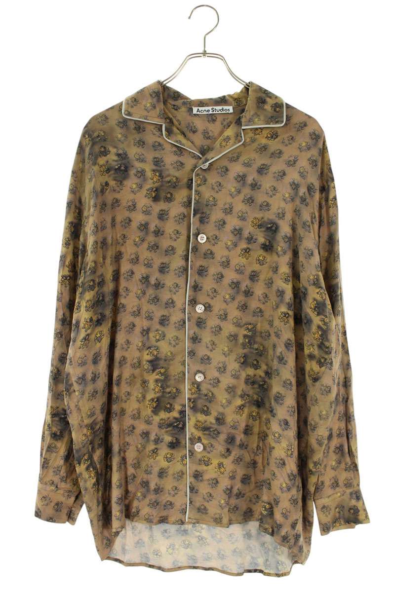 アクネストゥディオズ ACNE STUDIOS 大いさ:44  FN-MN-SHIR000661 フローラルプリント総柄長袖ティーシャツ(ベージュ調)【306062】【SB01】【メンズ】【中古】bb78#rinkan*S