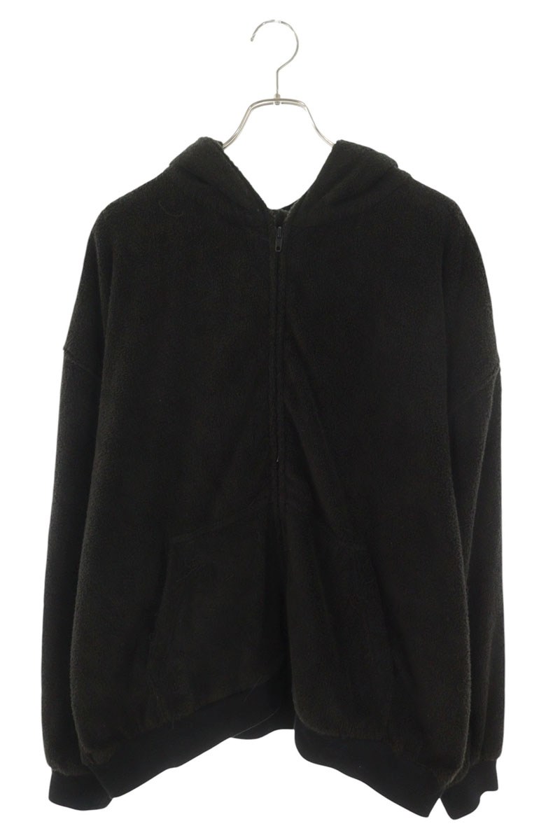 バレンシアガ BALENCIAGA 大きさ:L  794795 TQP11 パイル地ジップアップパーカー(黒いこと)【406062】【OM10】【メンズ】【中古】bb187#rinkan*C