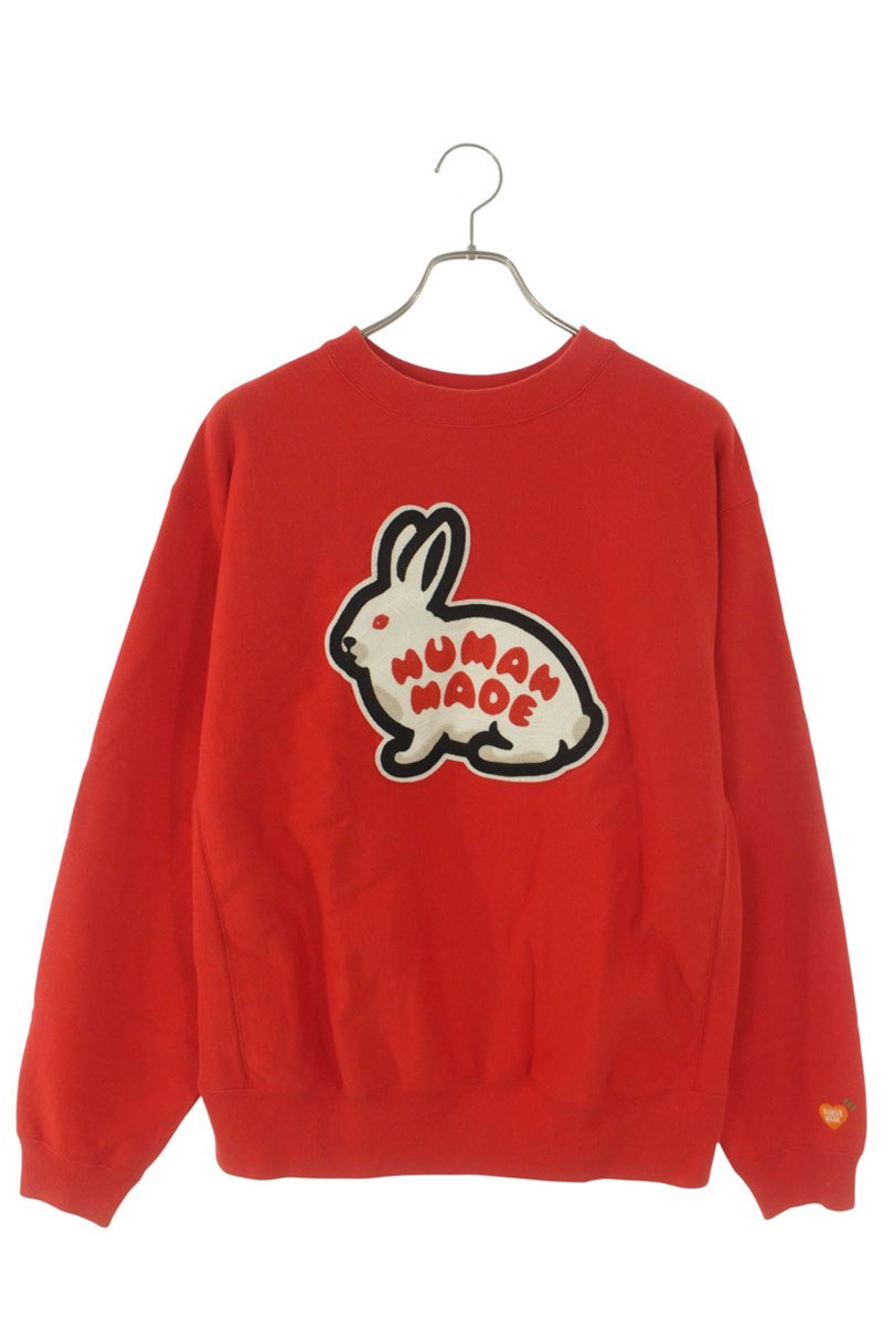 ヒューマンお手伝いさん HUMAN MADE 大きさ:L  RABBIT HEAVY WEIGHT 向こう正面刺しゅう汗水(赤いこと)【606062】【BS99】【メンズ】【中古】bb380#rinkan*S