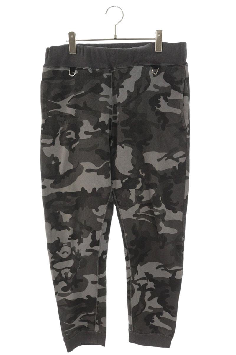 アベイシングエイプ A BATHING APE 大きさ:M  001PTG231914X 合鴨柄スウェットロングパンツ(薄墨色調)【406062】【OM10】【メンズ】【中古】bb380#rinkan*B
