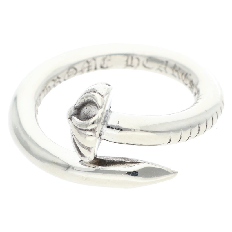 クロムハーツ Chrome Hearts 大いさ:9号  NAIL CRSBALL ネイルクロスボール しろがね色輪っか(しろがね色 5.6g)【506062】【HJ12】【小物】【中古】bb76#rinkan*B