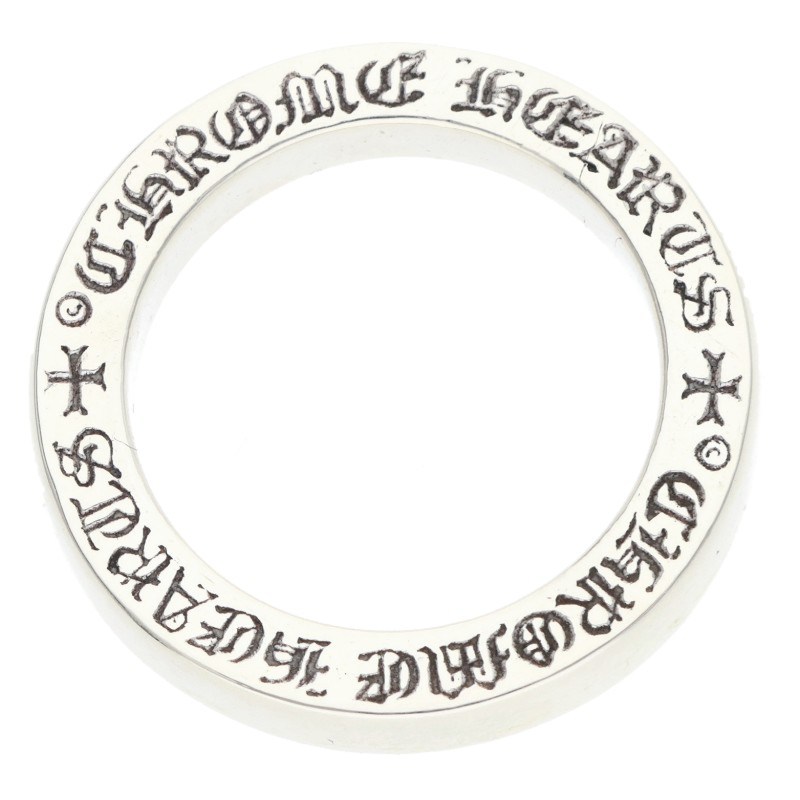 クロムハーツ Chrome Hearts 大きさ:7.5号  3粍 SPACER PLN 3粍スペーサープレーン しろがね色 アフター1金剛石輪っか(しろがね色×せつ然たる 5.24g)【506062】【HJ12】【小物】【中古】bb212#rinkan*B