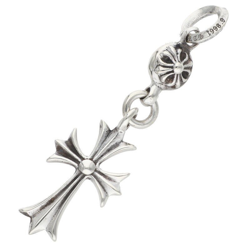 クロムハーツ Chrome Hearts   1B TNY CH CRS 1ボールタイニーCH差し交わす 惹きつける しろがね色首飾りいの一番(しろがね色 6.75g)【906062】【FK04】【小物】【中古】bb212#rinkan*B