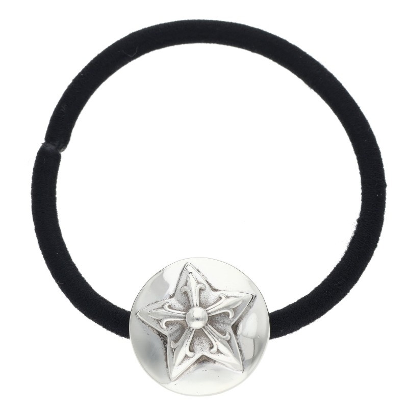 クロムハーツ Chrome Hearts   HAIRBAND スターボタンヘアゴム シルバーコンチョ(しろがね色 総掛け目16.81g)【606062】【SJ02】【小物】【中古】bb51#rinkan*B