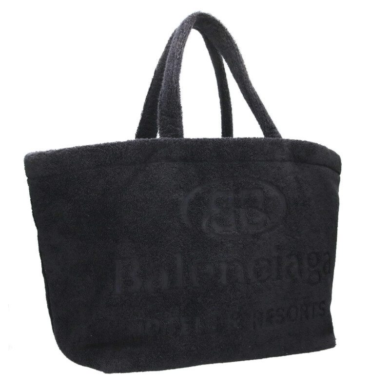 バレンシアガ BALENCIAGA   743152 パイル地ジャンボトートバッグ(黒いこと)【406062】【OM10】【小物】【中古】bb187#rinkan*B