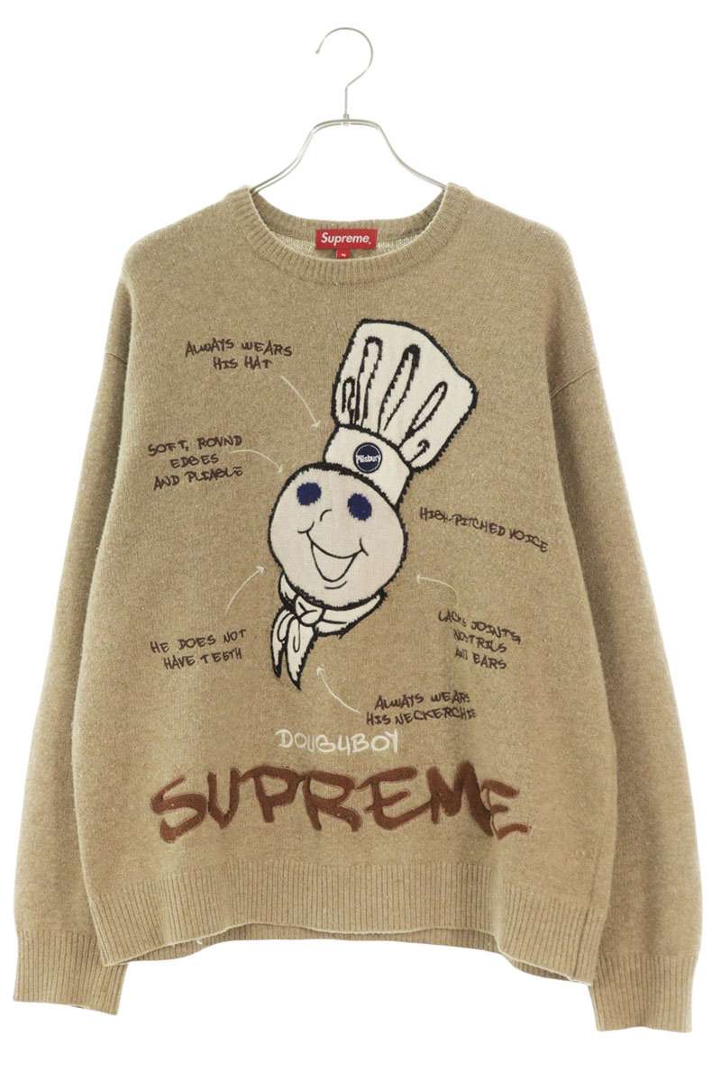 シュプリーム SUPREME 大きさ:M  22AW  Doughboy Sweater ドゥボーイニット(ベージュ)【706062】【BS99】【メンズ】【中古】bb297#rinkan*B