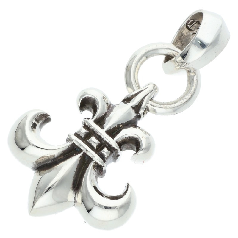 クロムハーツ Chrome Hearts   BS FLUER w BALE BS太陽フレアシャンデリヤ Wベイル シャンデリヤ首飾りいの一番(しろがね色 26.61g)【116062】【os06】【小物】【中古】bb453#rinkan*B