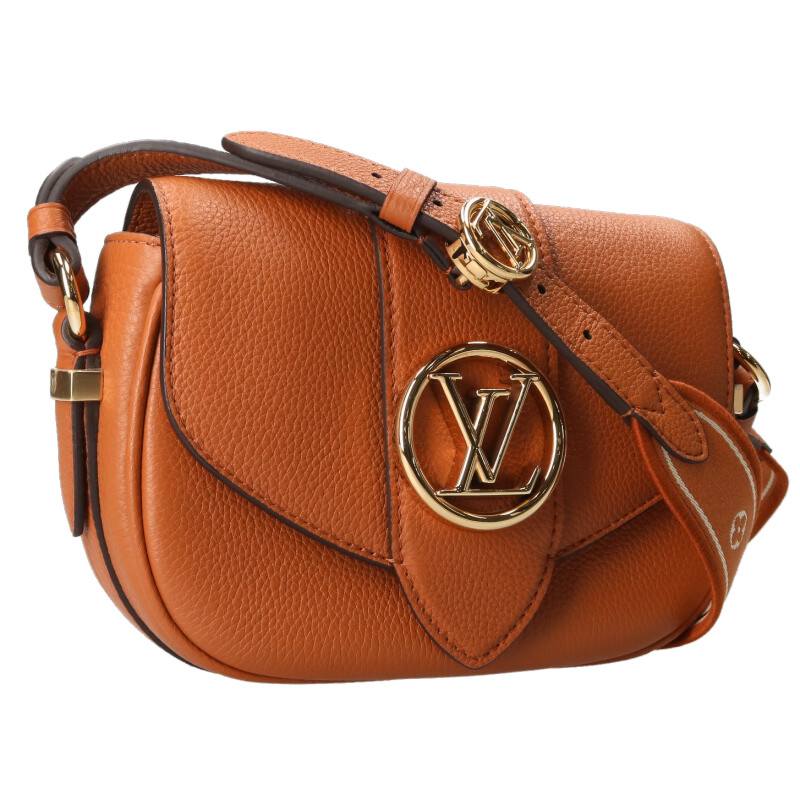 ルイヴィトン LOUISVUITTON 大いさ:PM  M58729 LV ポンヌフソフトPM なめし革ショルダーバッグ(赤銅色×ゴールド)【506062】【OM10】【小物】【中古】bb205#rinkan*A