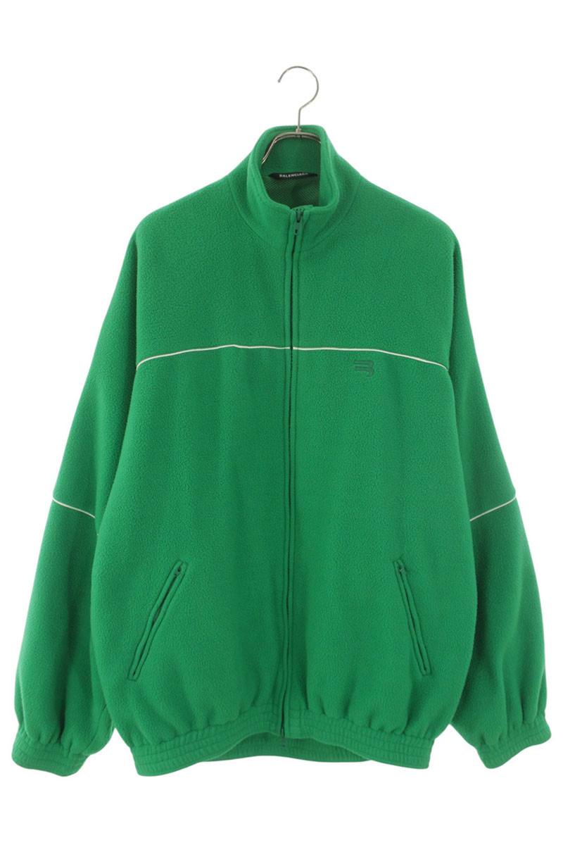 バレンシアガ BALENCIAGA 大きさ:46  642337 TJQ32 ロゴタイプ刺しゅうフリースブルゾン(緑であること)【706062】【BS99】【メンズ】【中古】bb51#rinkan*B