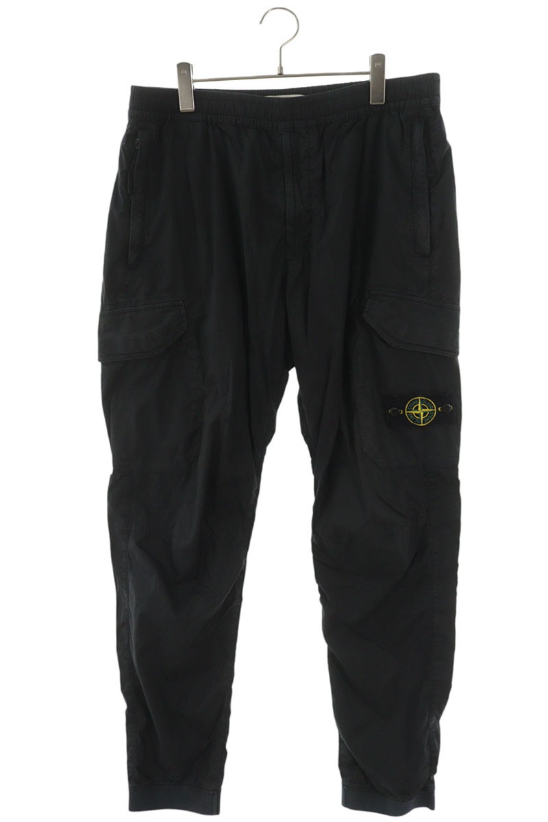 ストーンアイランド STONEISLAND　サイズ:34インチ 721531403 ロゴワッペン付きカーゴロングパンツ(ブラック)【706062】【FK04】【メンズ】【中古】bb413#rinkan*B｜RINKAN