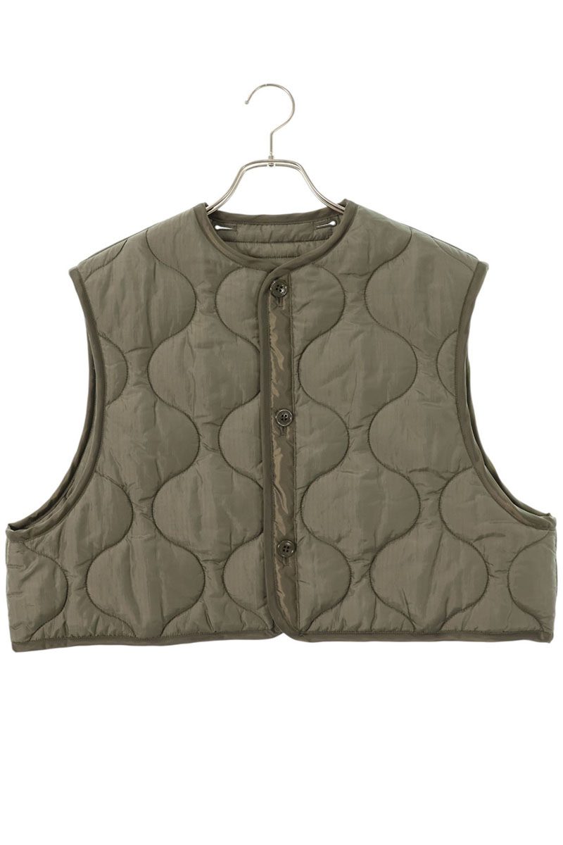 山歩き HYKE 大きさ:ONE SIZE  24AW  242-17487 QUILTED CROPPED VEST キルティングクロップドベスト(カーキ)【606062】【BS99】【レディース】【中古】bb51#rinkan*B