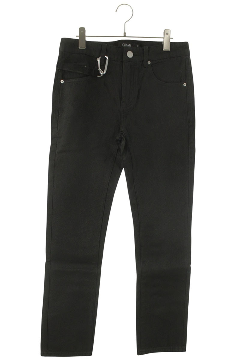 ゴアアーカイブ GOAR ARCHIVE 大いさ:M  STRAIGHT PANTS カラビナ付き添い人ワックスコーティングストレートデニムパンツ(黒いこと)【906062】【FK04】【メンズ】【中古】bb223#rinkan*S