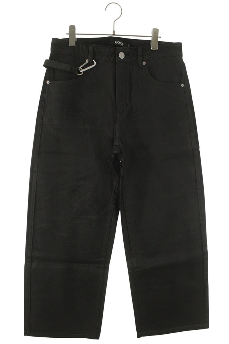 ゴアアーカイブ GOAR ARCHIVE 大いさ:M  BAGGY PANTS カラビナ付き添い人ワックスコーティングバギーデニムパンツ(黒いこと)【906062】【FK04】【メンズ】【中古】bb223#rinkan*S