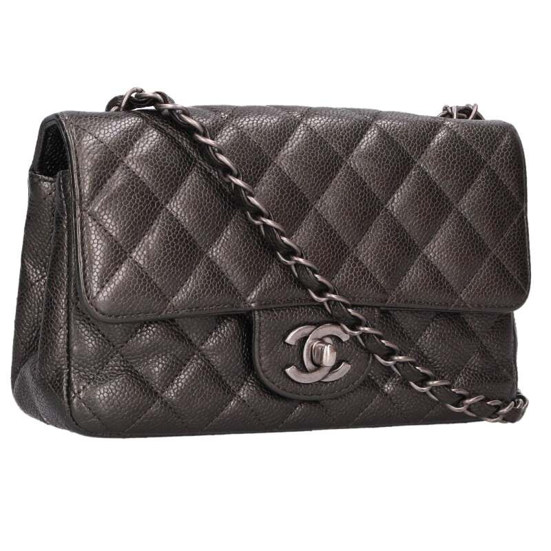 シャネル CHANEL 大きさ:20  ミニマトラッセ キャビアひと肌 チェーン店ショルダーバッグ(薄墨色調)【706062】【SB01】【小物】【中古】bb356#rinkan*B
