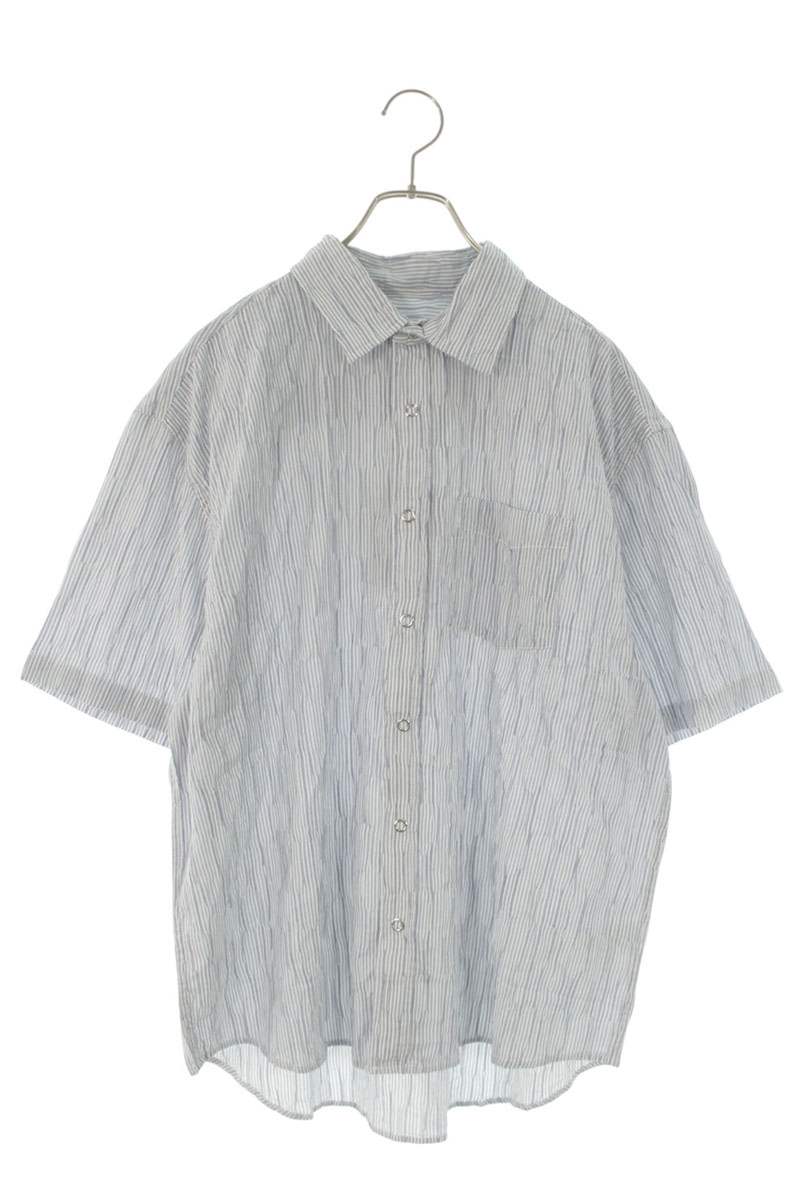 ステューシー STUSSY 大きさ:M  1110350 縞模様ロゴタイプ刺しゅう半袖プルオーバー(青色)【016062】【FK04】【メンズ】【新古品】bb78#rinkan*N