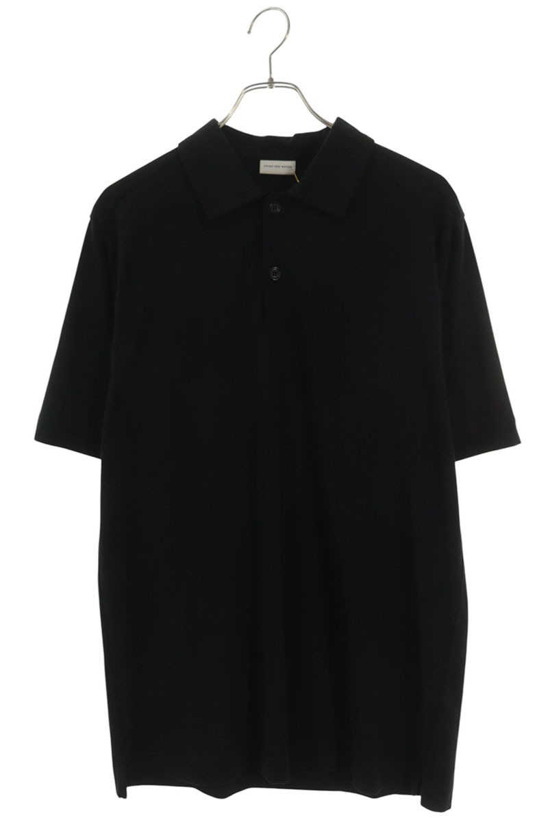 ドリスヴァンノッテン DRIES VAN NOTEN 大きさ:L  26SS  HELDER BIS 3600 M.K.SS.POLO 綿織物半袖スポーツシャツ(黒いこと)【906062】【SB01】【メンズ】【中古】bb187#rinkan*A