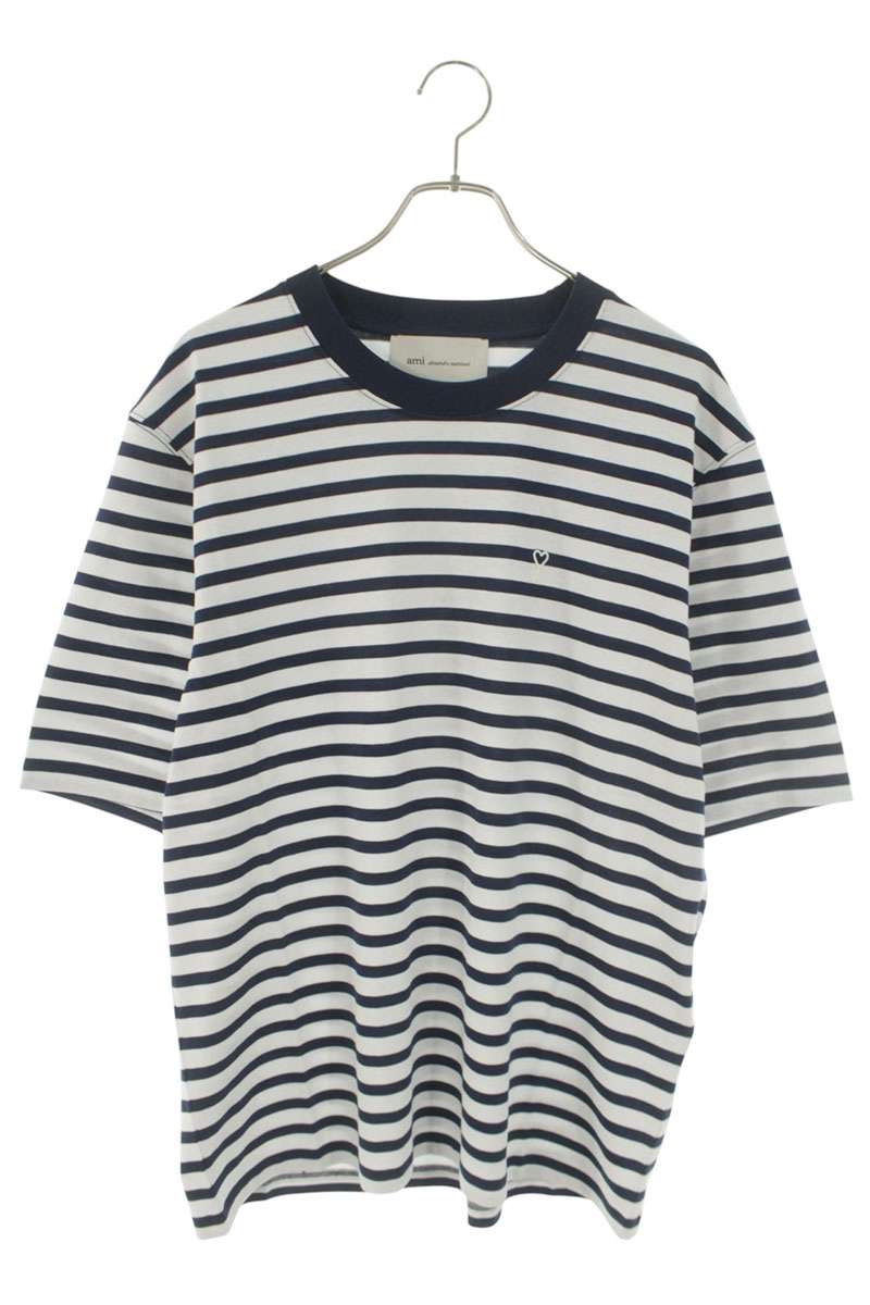 アミアレクサンドルマテュッシ AMI Alexandre Mattiussi 大いさ:M  26SS  UTS374 ハート形A刺しゅう間借り人ティーシャツ(青碧×白いこと)【906062】【SB01】【メンズ】【新古品】bb78#rinkan*N