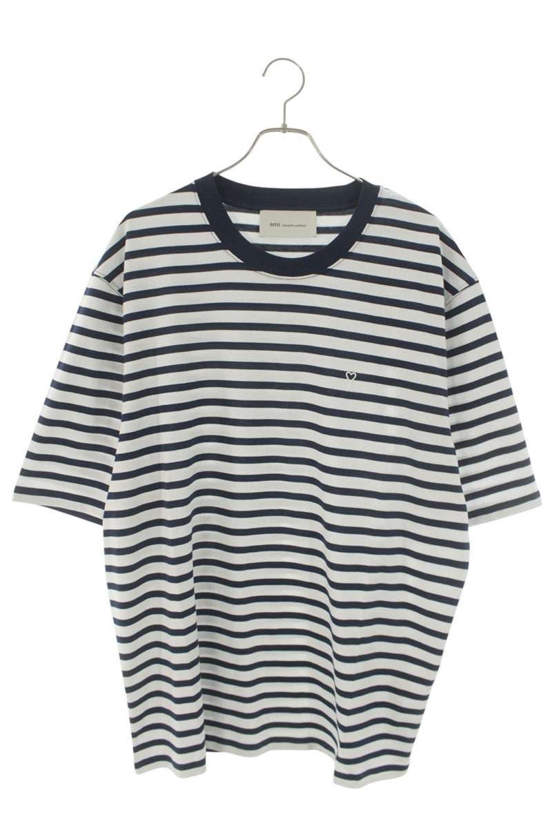 アミアレクサンドルマテュッシ AMI Alexandre Mattiussi 大きさ:XXL  26SS  UTS374 ハート型A刺しゅう間借り人プルオーバー(青色×白いこと)【906062】【SB01】【メンズ】【新古品】bb78#rinkan*N