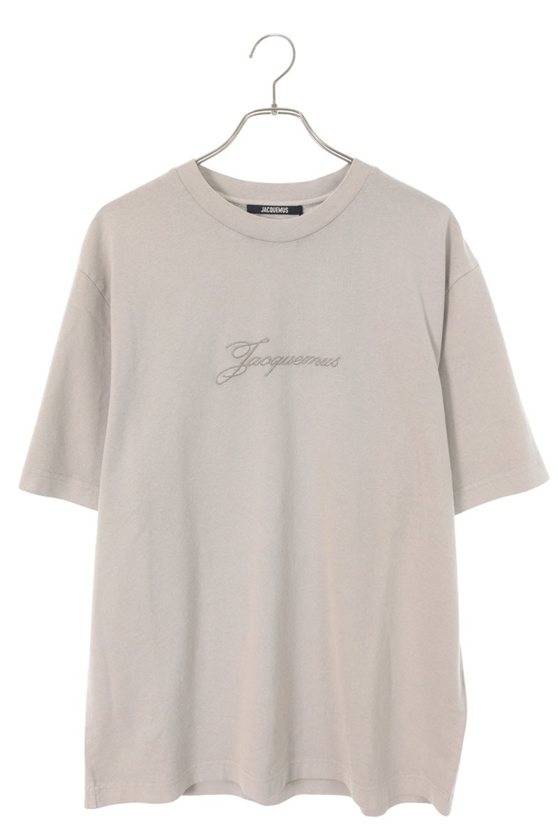 ジャックムス JACQUEMUS サイズ:XL 26SS TSM00631 ロゴ刺繍Tシャツ(グレー)【906062】【SB01】【メンズ】【新古品】bb78#rinkan*N |RINKAN