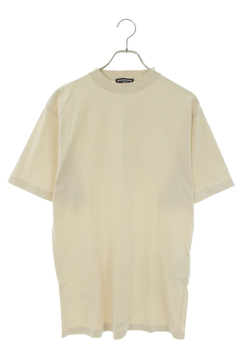 バレンシアガ BALENCIAGA 大きさ:1  681045 TLVH9 うしろ側裾ロゴタイプ刺しゅうプルオーバー(ベージュ)【016062】【OM10】【メンズ】【中古】bb187#rinkan*B