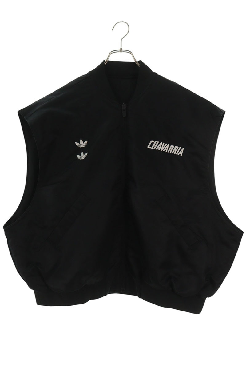 ウィリーチャバリア WILLY CHAVARRIA ×アディダス adidas 大いさ:XL  KS6437 ロゴタイプ刺しゅうリバーシブルパットベスト(黒いこと)【906062】【SB01】【メンズ】【中古】bb78#rinkan*N-