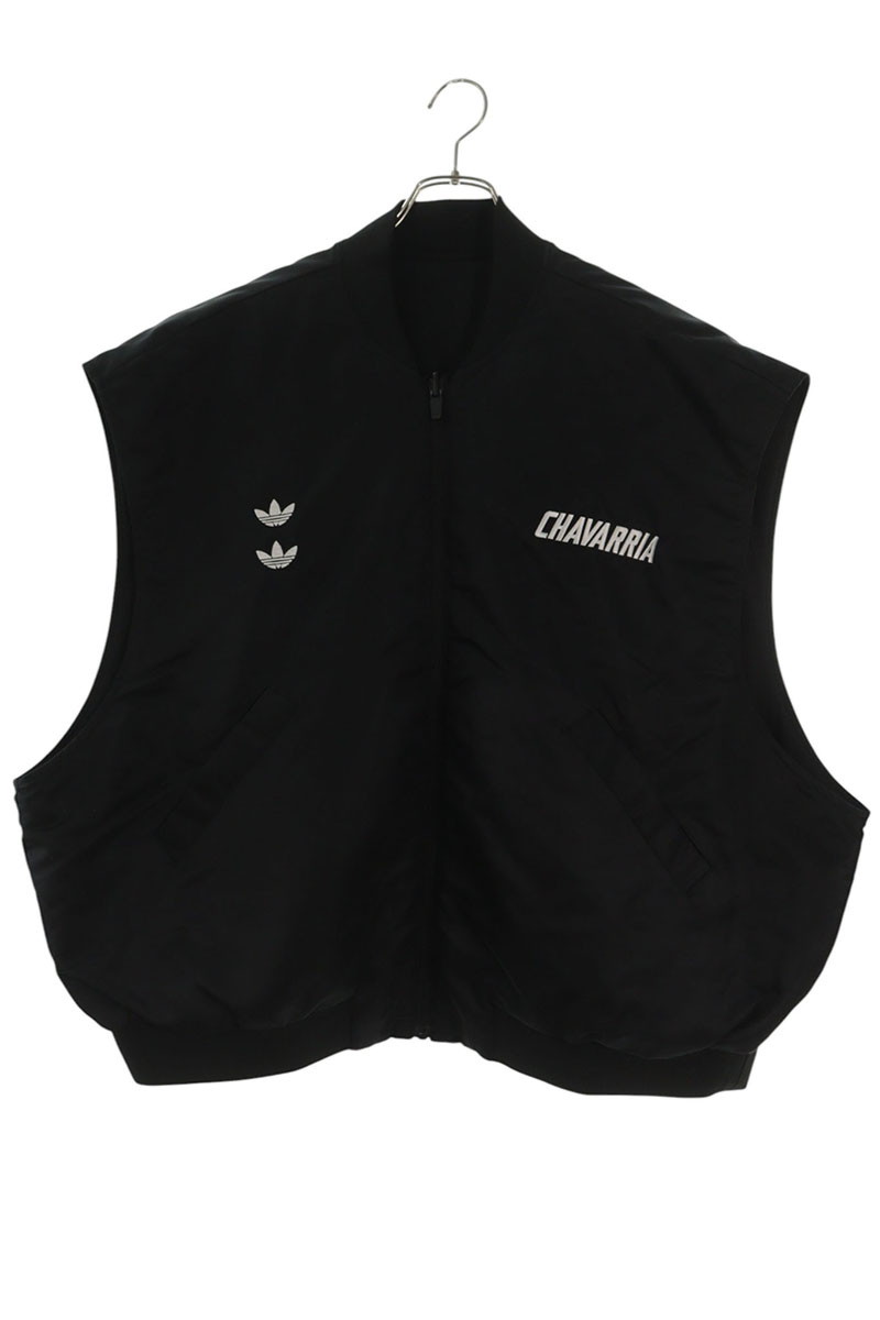ウィリーチャバリア WILLY CHAVARRIA ×アディダス adidas 大いさ:2XL  KS6437 ロゴタイプ刺しゅうリバーシブルパットベスト(黒いこと)【906062】【SB01】【メンズ】【新古品】bb78#rinkan*N