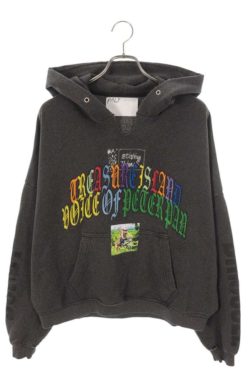 パリーハリウッド Paly Hollywood　サイズ:XL/2XL 26SS 4U004Q1010VBK ワッペンヴィンテージ加工パーカー(ブラック調)【806062】【SB01】【メンズ】【新古品】bb78#rinkan*N ｜RINKAN