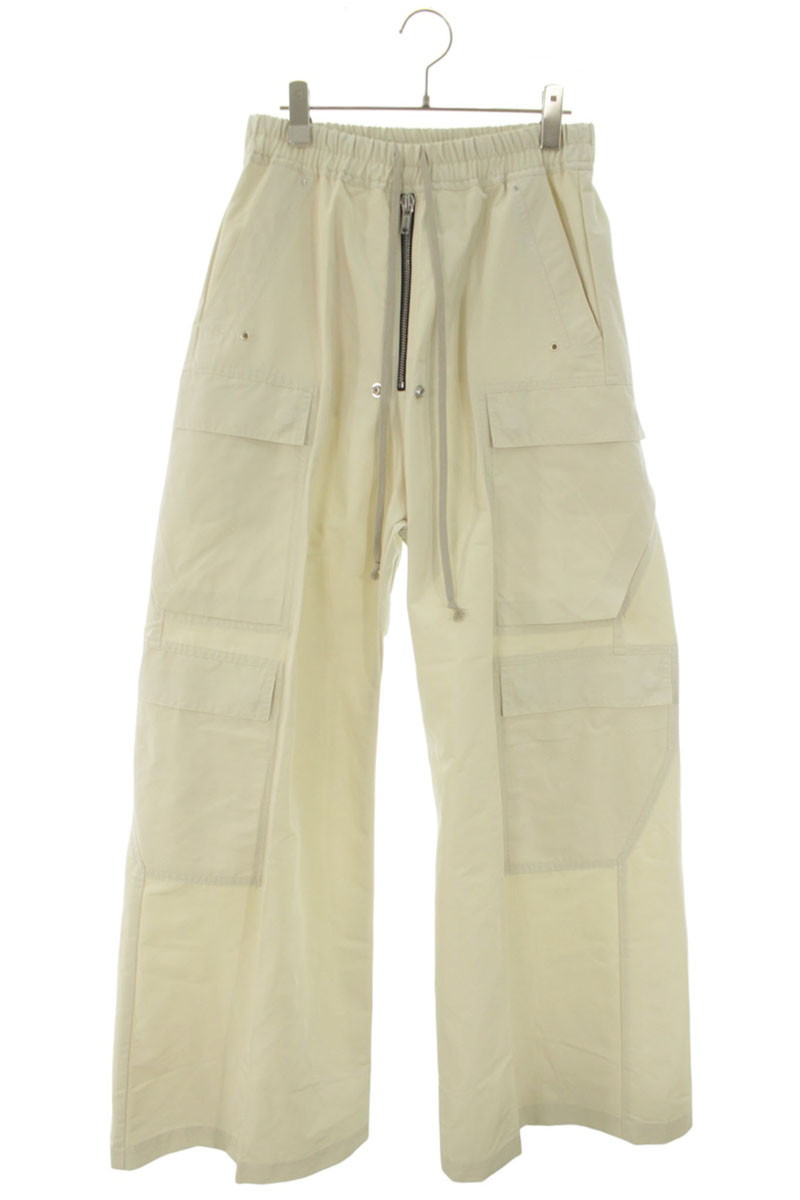 リックオウエンス Rick Owens 大きさ:48  RU01E5339-FT カーゴベラロングパンツ(白いこと)【906062】【SB01】【メンズ】【中古】bb78#rinkan*N-