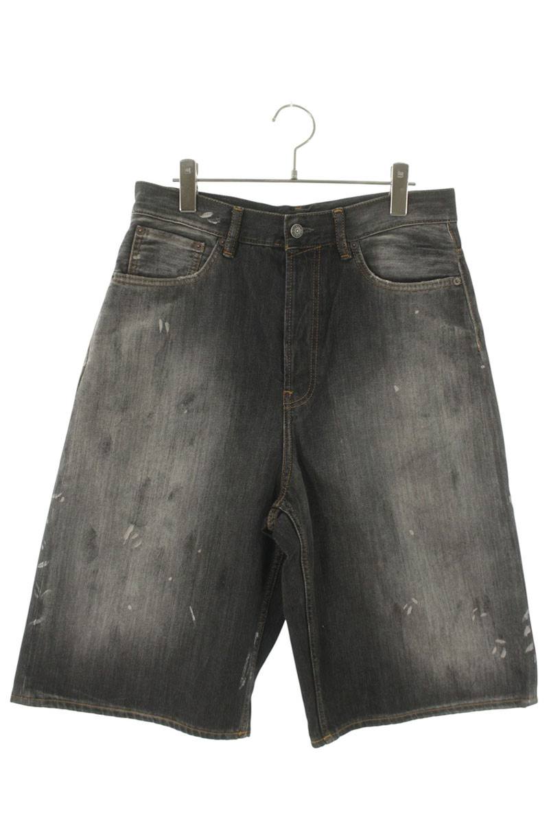 アクネストゥディオズ ACNE STUDIOS 大きさ:48  26SS  BE0713 ペンキウォッシュド製作ワイドデニムハーフパンツ(黒いこと)【806062】【SS13】【メンズ】【新古品】bb78#rinkan*N