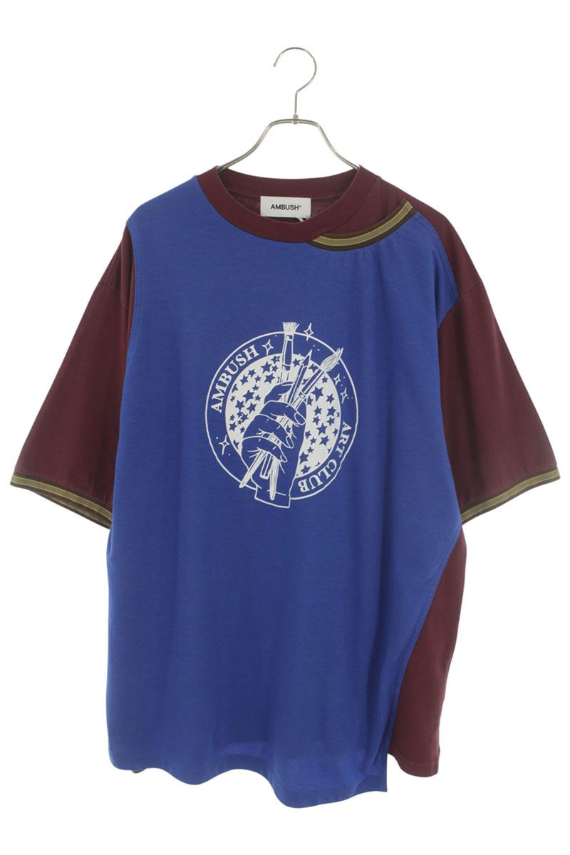 アンブッシュ AMBUSH サイズ:XL FRONT LAYERED T-SHIRT フロントレイヤードTシャツ(ボルドー×ブルー)【316062】【BS99】【メンズ】【中古】bb187#rinkan*A|RINKAN