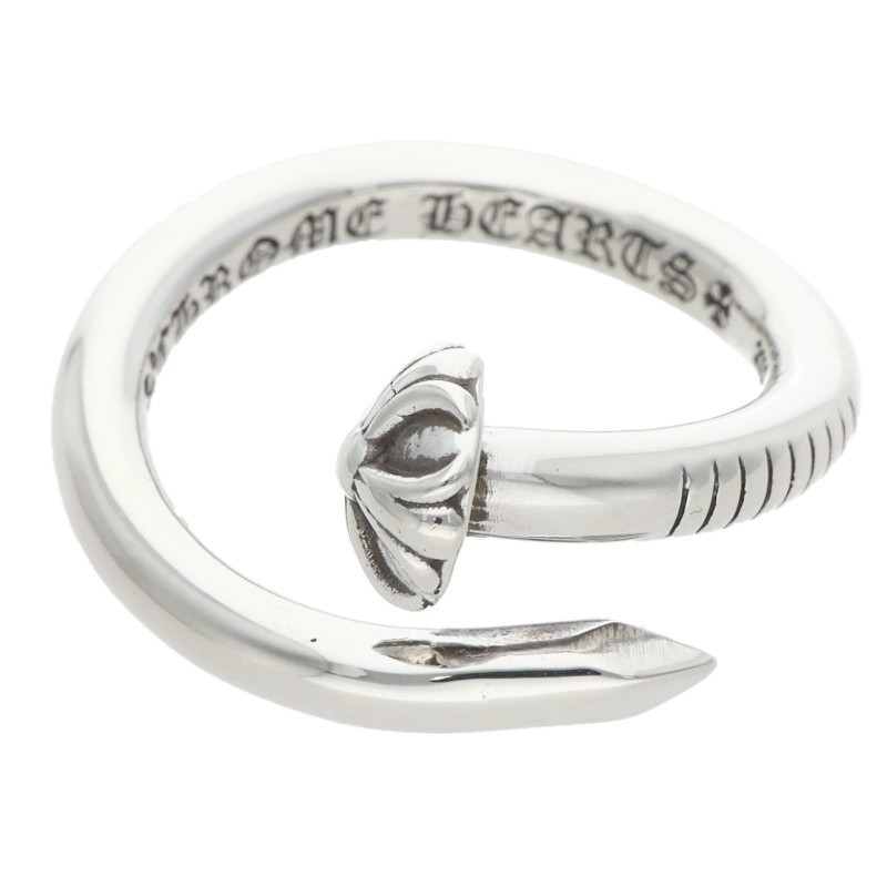 クロムハーツ Chrome Hearts 大きさ:18号  NAIL CRSBALL ネイルクロスボール しろがね色輪っか(しろがね色 7.53g)【116062】【SJ02】【小物】【中古】bb415#rinkan*B