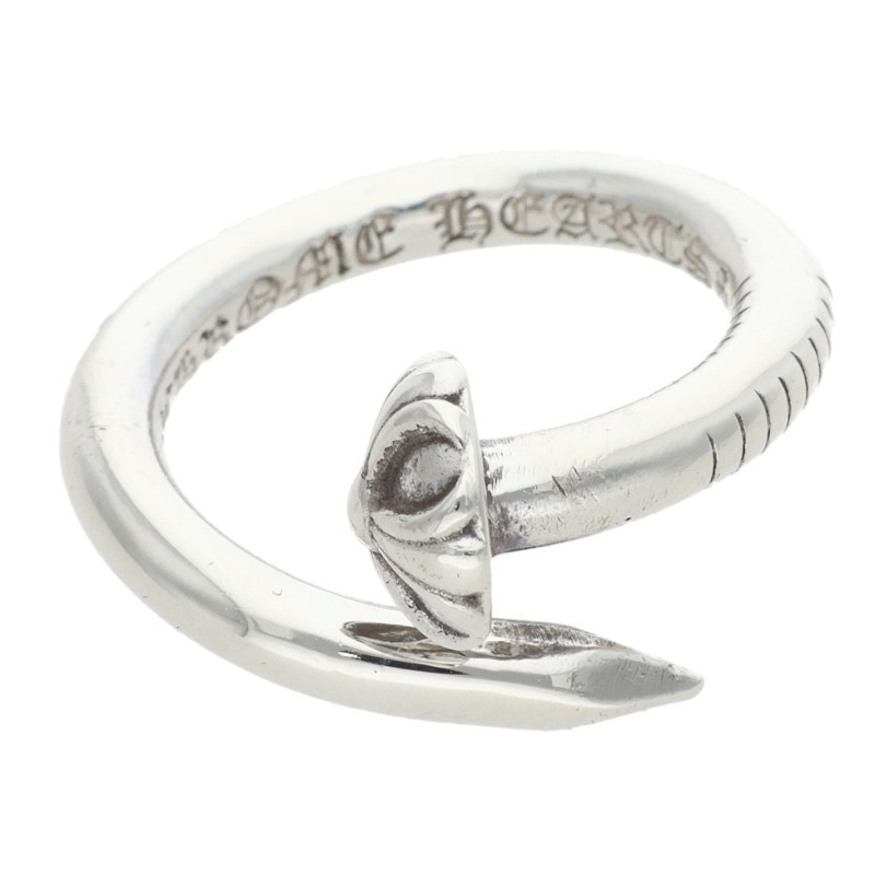 クロムハーツ Chrome Hearts 大きさ:10号  NAIL CRSBALL ネイルクロスボール しろがね色輪っか(しろがね色 5.51g)【116062】【SJ02】【小物】【中古】bb415#rinkan*B