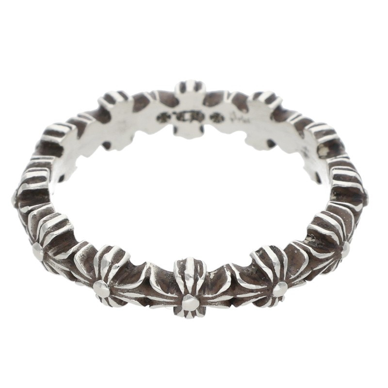 クロムハーツ Chrome Hearts 大きさ:11号  TINY E CH PLS BAND タイニーECH足し加えるダンス楽隊 しろがね色輪っか(しろがね色 2.35g)【116062】【SS07】【小物】【中古】bb92#rinkan*B