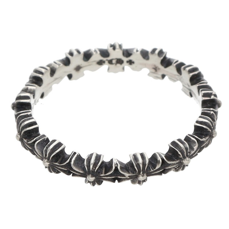 クロムハーツ Chrome Hearts 大きさ:16号  TINY E CH PLS BAND タイニーECH足し加えるダンス楽隊 しろがね色輪っか(しろがね色 2.24g)【116062】【SS07】【小物】【中古】bb472#rinkan*A